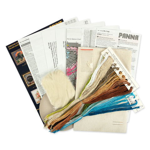 Advanced Cross Stitch Kit, Journey with Books Design, PANNA/KLART, Aida 16 Canvas, 27 x 32 cm, Beads and Wool