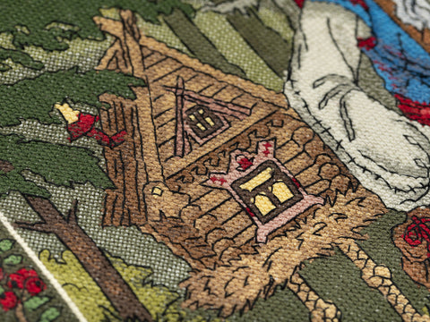 Baba Yaga Cross Stitch Kit, Slavic Mythology Design, PANNA KLART, 27 × 36.5 cm DIY Embroidery Set