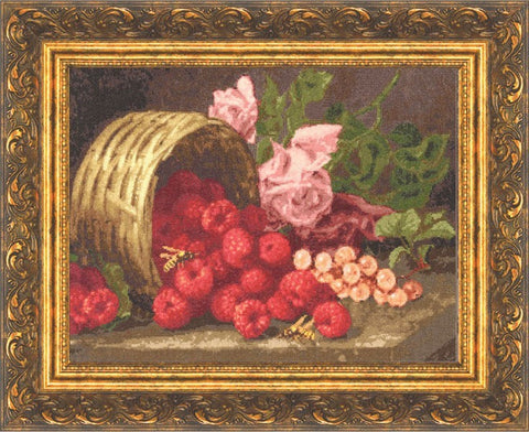 SM013 Roses and Berries Cross Stitch Kit from Golden Fleece