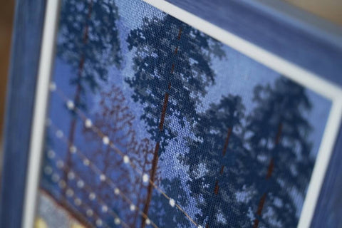 Cross Stitch Embroidery Kit with Winter Skating Rink Romance Design, Zolotoe Runo, Canvas, Threads, Needle and Instructions