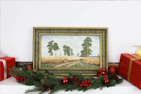 Zolotoe Runo Cross Stitch Kit, Rye Field Embroidery Pattern, 19.5 × 35.5 cm Wall Art Decor DIY Craft