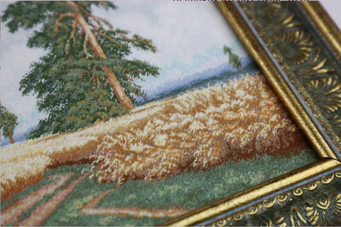 Zolotoe Runo Cross Stitch Kit, Rye Field Embroidery Pattern, 19.5 × 35.5 cm Wall Art Decor DIY Craft