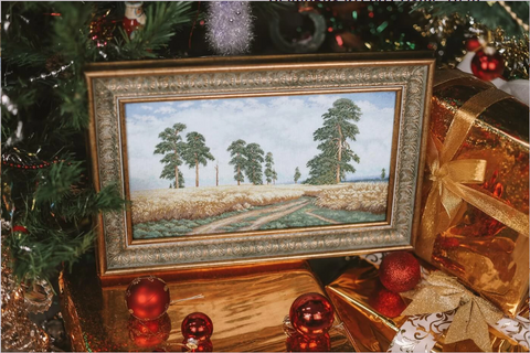 Zolotoe Runo Cross Stitch Kit, Rye Field Embroidery Pattern, 19.5 × 35.5 cm Wall Art Decor DIY Craft