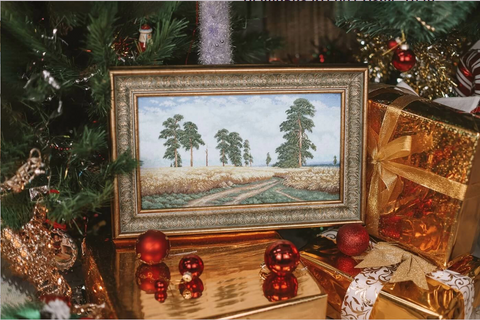 Zolotoe Runo Cross Stitch Kit, Rye Field Embroidery Pattern, 19.5 × 35.5 cm Wall Art Decor DIY Craft