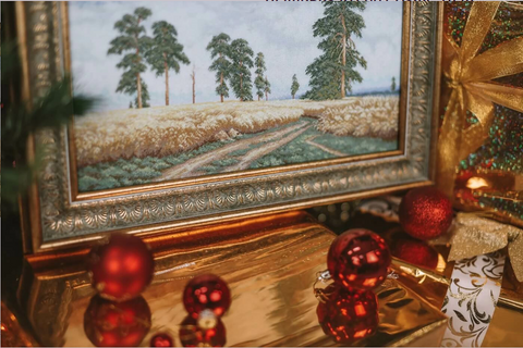Zolotoe Runo Cross Stitch Kit, Rye Field Embroidery Pattern, 19.5 × 35.5 cm Wall Art Decor DIY Craft