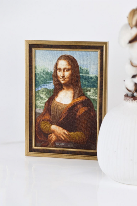Mona Lisa Cross Stitch Kit, Classic Art Design, Zolotoe Runo, Aida Canvas, Multicolor, Intermediate Difficulty