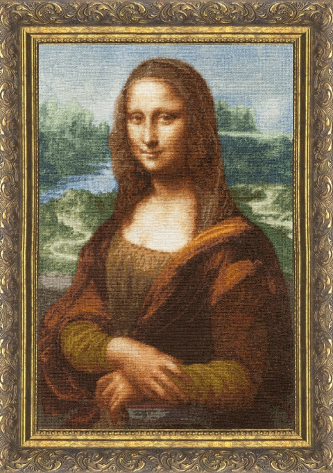 Mona Lisa Cross Stitch Kit, Classic Art Design, Zolotoe Runo, Aida Canvas, Multicolor, Intermediate Difficulty