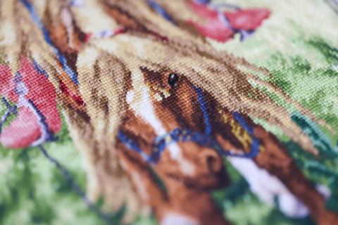 Cross Stitch Embroidery Kit, Historical Bogatyrs Scene, Zolotoe Runo, Aida Fabric, Cotton Threads, Needle, Pattern and Instructions