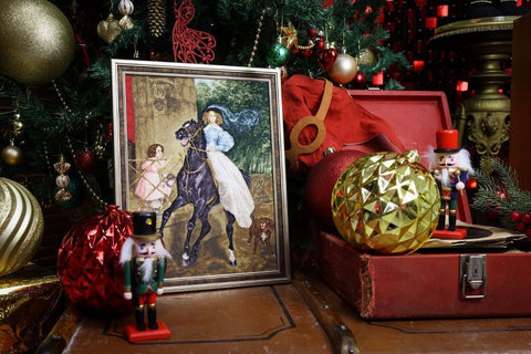 Horse Rider Cross Stitch Kit, Zolotoe Runo, Madeira Threads, Murano 32 Canvas, 24.5 x 32.5 cm, 60 Colors