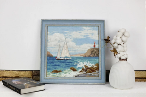 Cross Stitch Kit “Return Home” for Wall Decor, 32.5 × 33 cm, Zolotoe Runo Embroidery Kit