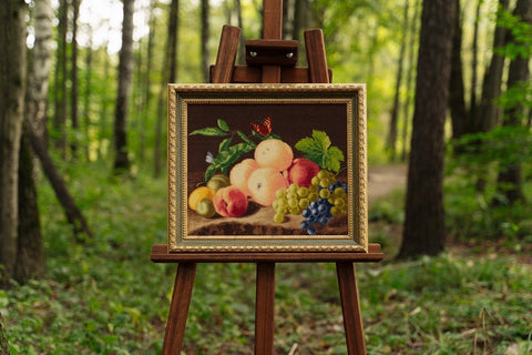 Zolotoe Runo Fruit Cross Stitch Kit, Complete Set with Aida Canvas, Cotton Threads, Needle and Pattern, Multicolor Wall Decor Embroidery