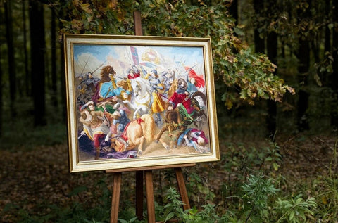 Joan of Arc in Battle Counted Cross Stitch Kit, Large 18 ct Cream Aida, 127 Colors, Madeira Threads, Zolotoe Runo