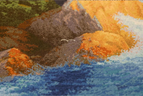 Shipwreck Cross Stitch Kit, Maritime Embroidery Set, Zolotoe Runo, 41.3 × 51.3 cm, Multicolor Wall Decor Project