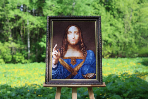 Cross Stitch Kit Savior of the World Religious Design, 39.5 x 53 cm, Zolotoe Runo, Cotton Aida Canvas and Threads