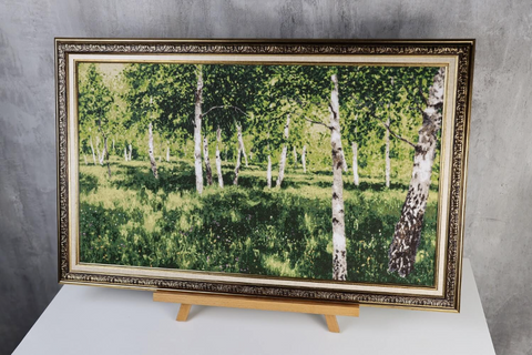 Cross Stitch Kit Birch Grove, 18 Count Zweigart Canvas, 70x40 cm, 30 Madeira Thread Colors, Zolotoe Runo S/MK113