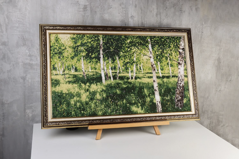 Cross Stitch Kit Birch Grove, 18 Count Zweigart Canvas, 70x40 cm, 30 Madeira Thread Colors, Zolotoe Runo S/MK113