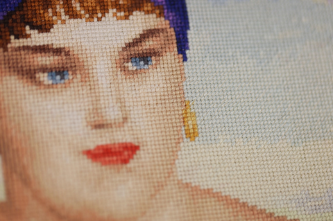 Counted Cross Stitch Kit Merchant by Tea, 55.5 x 55 cm, 140 Colors, Zweigart Canvas, Madeira Threads, Zolotoe Runo