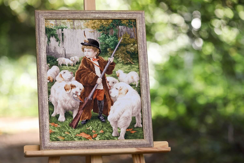 Counted Cross Stitch Kit New Guardian, Zweigart 18 Count Cream Canvas, 93 Madeira Threads, 48 x 35.5 cm, Zolotoe Runo S/MK118