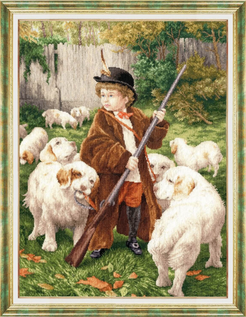 Counted Cross Stitch Kit New Guardian, Zweigart 18 Count Cream Canvas, 93 Madeira Threads, 48 x 35.5 cm, Zolotoe Runo S/MK118