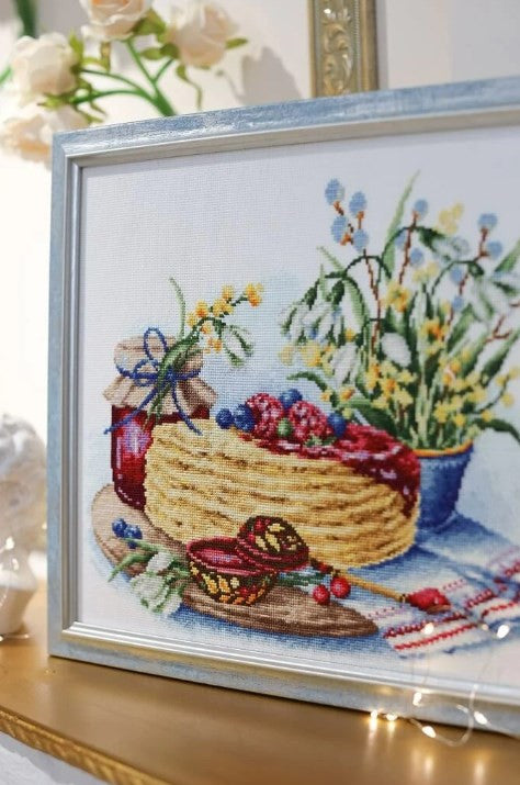 Counted Cross Stitch Embroidery Kit, Maslenitsa Theme, “My Soul,” Zolotoe Runo, Multicolor DIY Craft Set