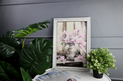Magnolia Cross Stitch Embroidery Kit, Zolotoe Runo, Floral Wall Decor, Canvas, Threads, Needle, Pattern and Instructions