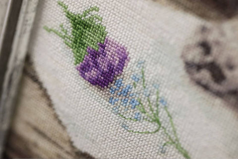 Cross Stitch Kit, Classic Still Life “Peaceful Day in an Old Village,” Aida 18 Canvas, Madeira Threads, 51 Colors, 28.7 x 38.5 cm