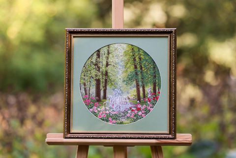 Cross Stitch Embroidery Kit with Autumn September Motif, Zolotoe Runo, Aida Fabric, Cotton Threads, Beginner-Friendly Pattern