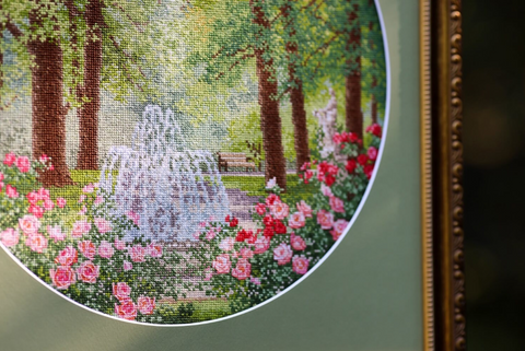 Cross Stitch Embroidery Kit with Autumn September Motif, Zolotoe Runo, Aida Fabric, Cotton Threads, Beginner-Friendly Pattern