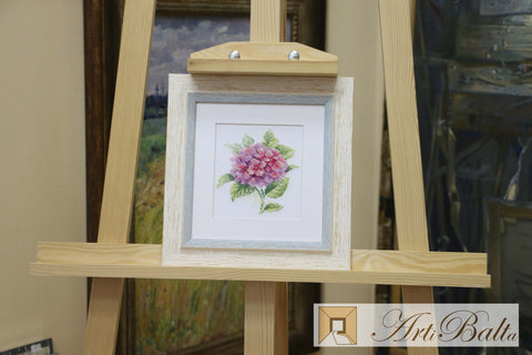 Hydrangea Cross Stitch Kit, White 14 Count Aida, 17 Colors, 12 x 12 cm, Alisa