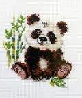 Mielas Panda kryželiu siuvinėjimo rinkinys, 14 ct Aida, 9x10 cm