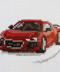 Kryželiu siuvinėjimo rinkinys Raudonas sportinis automobilis, 9x6 cm