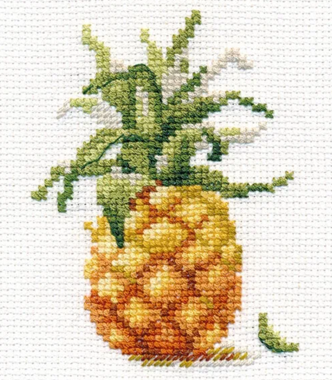 Siuvinėjimo rinkinys Aida 14 ct Ananasas, 8x10 cm