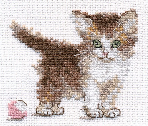 Siuvinėjimo rinkinys Maža katytė, Aida 14, 10x8 cm