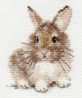 AlisaRabbit mini siuvinėjimo rinkinys Aida 14 ct, 7x9 cm