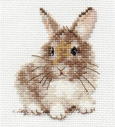 AlisaRabbit mini siuvinėjimo rinkinys Aida 14 ct, 7x9 cm