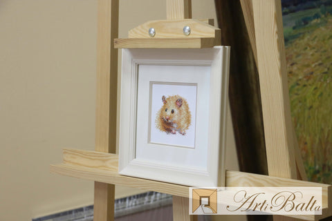 Hamster Cross Stitch Kit, 14 Count White Aida, 14 Colors, English Instructions, 9×7 cm, Alisa DIY Embroidery Set