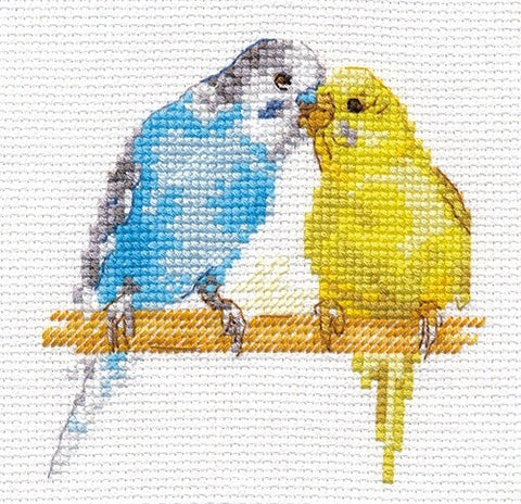 Kryželiu siuvinėjimo rinkinys Papūgos 10x10 cm