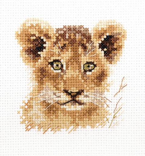 Siuvinėjimo rinkinys kryželiu liūčiukas, 8x8 cm, Aida 14