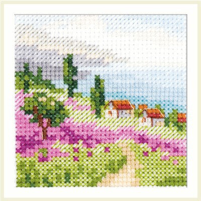 Siuvinėjimo rinkinys Levandos prie jūros, 7x7 cm, Aida 14