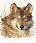 Siuvinėjimo rinkinys Vilkas, 14 ct Aida, 12x12 cm