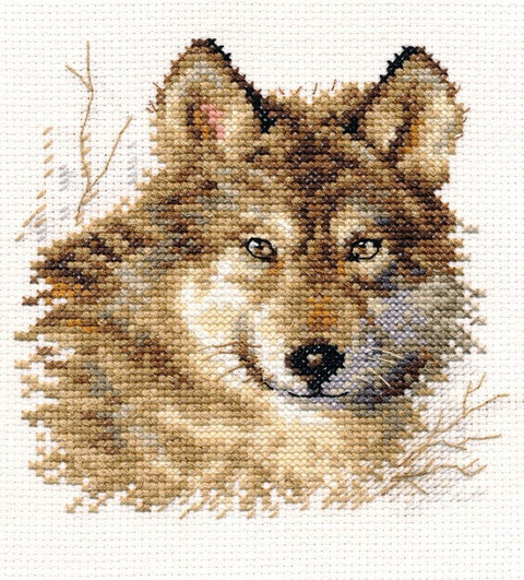 Siuvinėjimo rinkinys Vilkas, 14 ct Aida, 12x12 cm