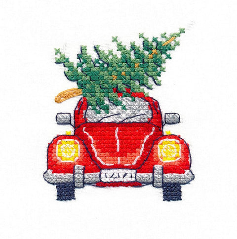 New Year's Cross Stitch Embroidery Kit, Winter Holiday Motifs, Beginner-Friendly Seasonal Home Decor Design by Oven