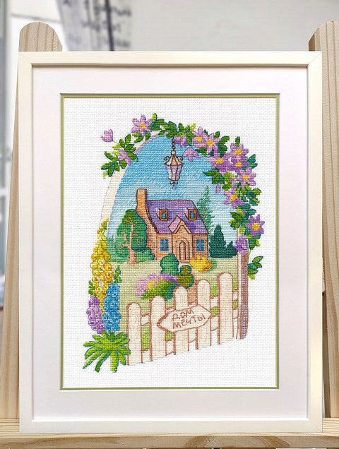 Cross Stitch Embroidery Kit with Summer Theme, Warm Neutral Colors, Portable Craft Set for Home Decor, Oven