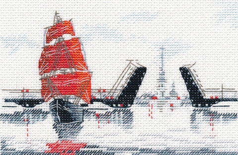 Cross Stitch Embroidery Kit for Home Decor, Oven Eskizai 3, Cotton Threads, Canvas, Needle, Color Chart and Instructions