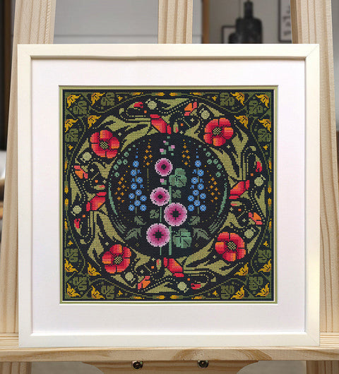Cross Stitch Kit, Multicolored Design, 31 x 31 cm, Oven, Wall Decor and Framing Hobby Set