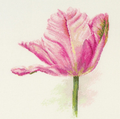 Siuvinėjimo rinkinys Šviesiai rožinės tulpės, Aida 16, 22x26 cm
