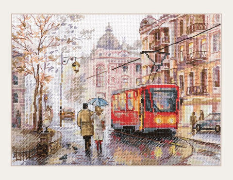 Alisa siuvinėjimo rinkinys kryželiu Spalis mieste, Aida 16, 23x17 cm