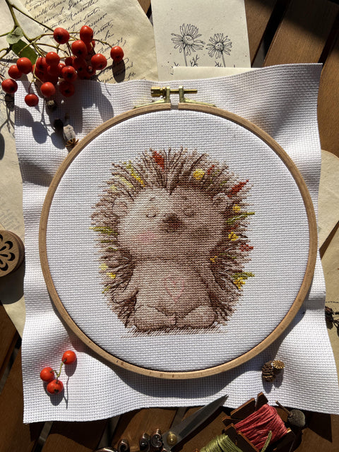 Zen Cross Stitch Embroidery Kit, Complete Set with Aida Canvas, Cotton Threads, Needle and Clear Pattern, Andriana