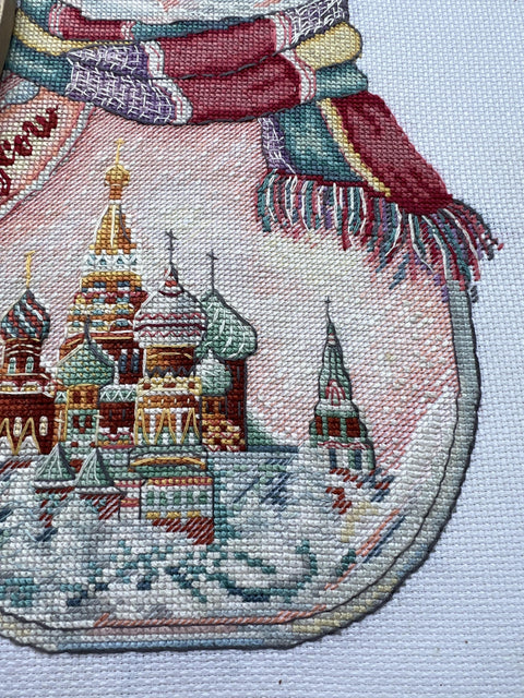 Moscow in a Bottle Cross Stitch Kit, Aida 16 Count, 30 Colors, Cotton Threads, 18x23 cm, Andriana