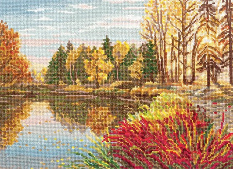 Embroidery Kit with Autumn Colors Motif, Beginner-Friendly DIY Craft Project for Home Decor, Andriana, Relaxing Needlework Hobby
